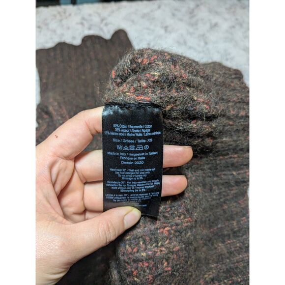 Baum Und Pferdgarten Sweater Turtleneck Alpaca Chunky Wool Brown Women's XS - Picture 4 of 6